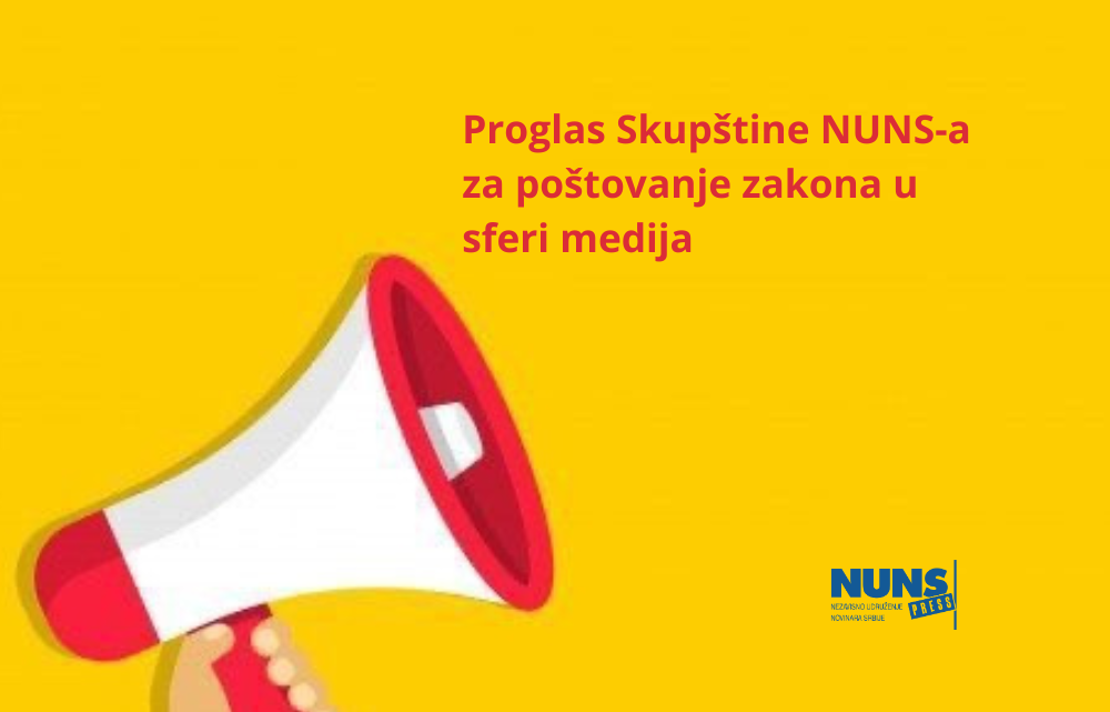   Skupština Nezavisnog udruženja novinara Srbije usvojila je  proglas: