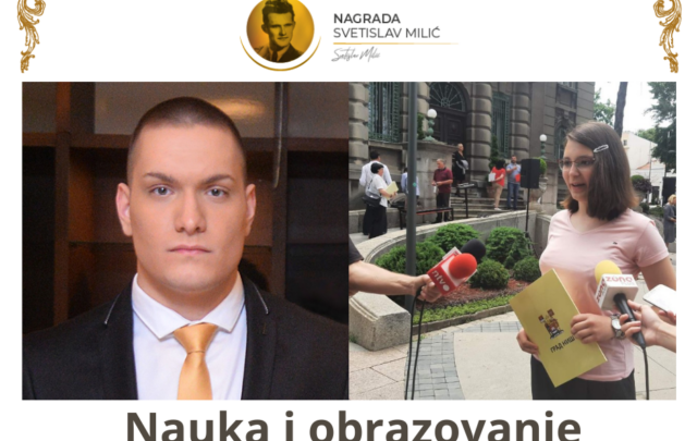 Nagradu „Svetislav Milić – mladima od srca“ u oblasti nauke i obrazovanja dele Teodora Obradović i Milijan Bačević iz Niš